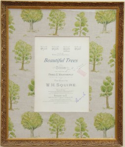 'Beautiful Trees' framed vintage musical advert