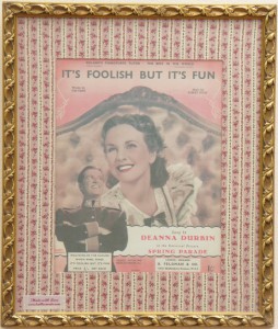 Framed vintage musical film flyer