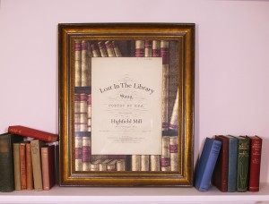 Lost in the library vintage print